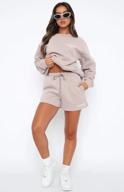 Shorts | White Fox Boutique Turn It Around Lounge Shorts Taupe brown