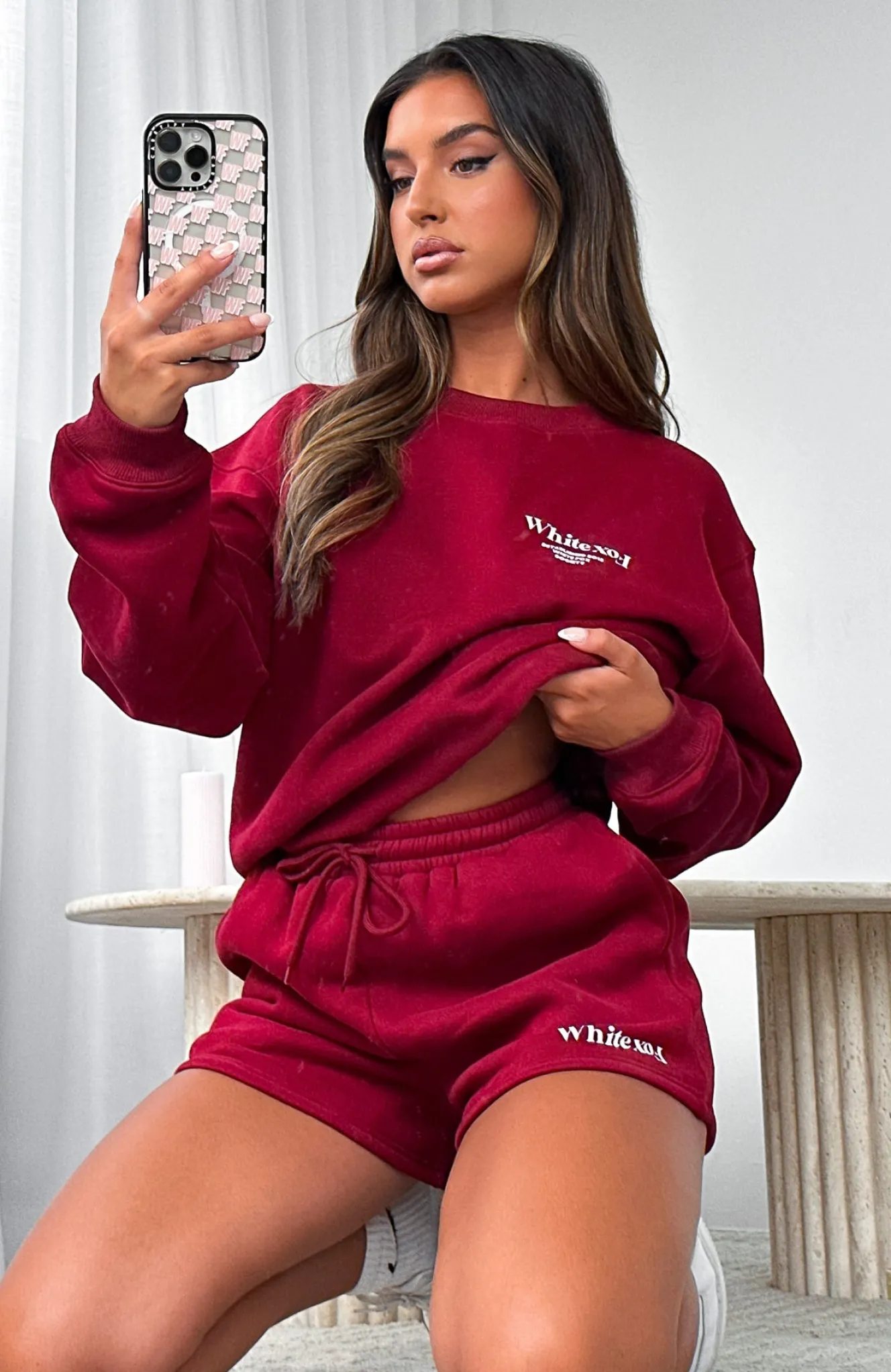 Shorts | White Fox Boutique Turn It Around Lounge Shorts Dark red