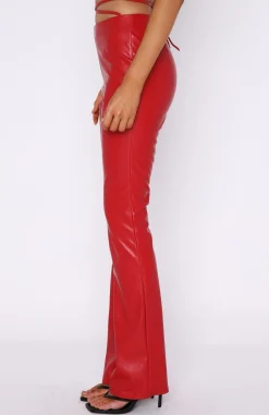 Pants | White Fox Boutique Twin Flame Pu Pants red