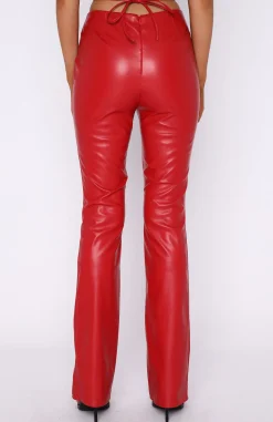 Pants | White Fox Boutique Twin Flame Pu Pants red