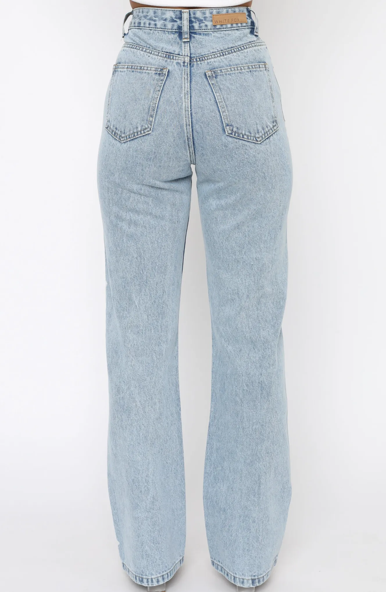 Denim | White Fox Boutique Unbothered Jeans Washed Print blue