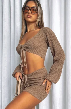 Restocked | White Fox Boutique Undiscovered Mini Skirt Chocolate brown