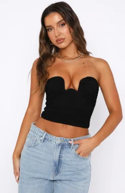 Shirts & Blouses | White Fox Boutique Undivided Attention Strapless Bustier black