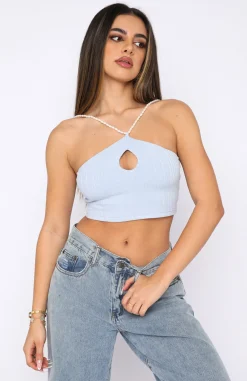 Shirts & Blouses | White Fox Boutique Universal Love Crop Blue green