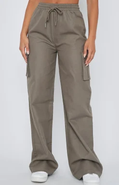 Pants | White Fox Boutique Up At Night Cargo Pants Dusty Khaki green