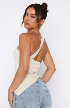 Shirts & Blouses | White Fox Boutique Up For The Chase One Shoulder Top Stone nude