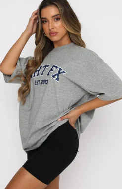 Shirts & Blouses | White Fox Boutique Varsity Tee Dusty Marle grey