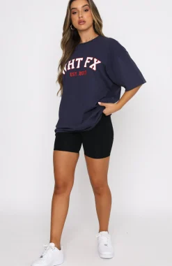 Shirts & Blouses | White Fox Boutique Varsity Tee Dusty Navy blue