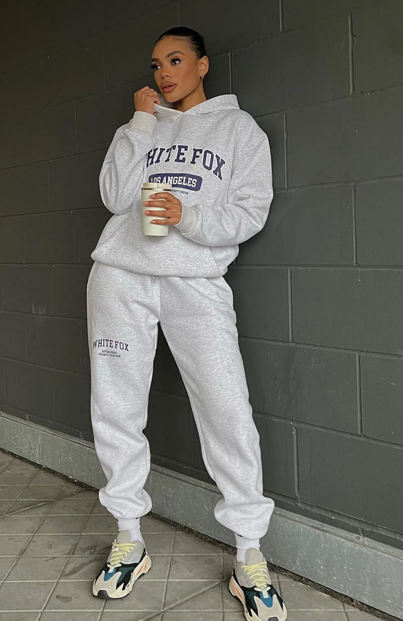 Sweatpants | White Fox Boutique Varsity Vibe Sweatpants Marle grey