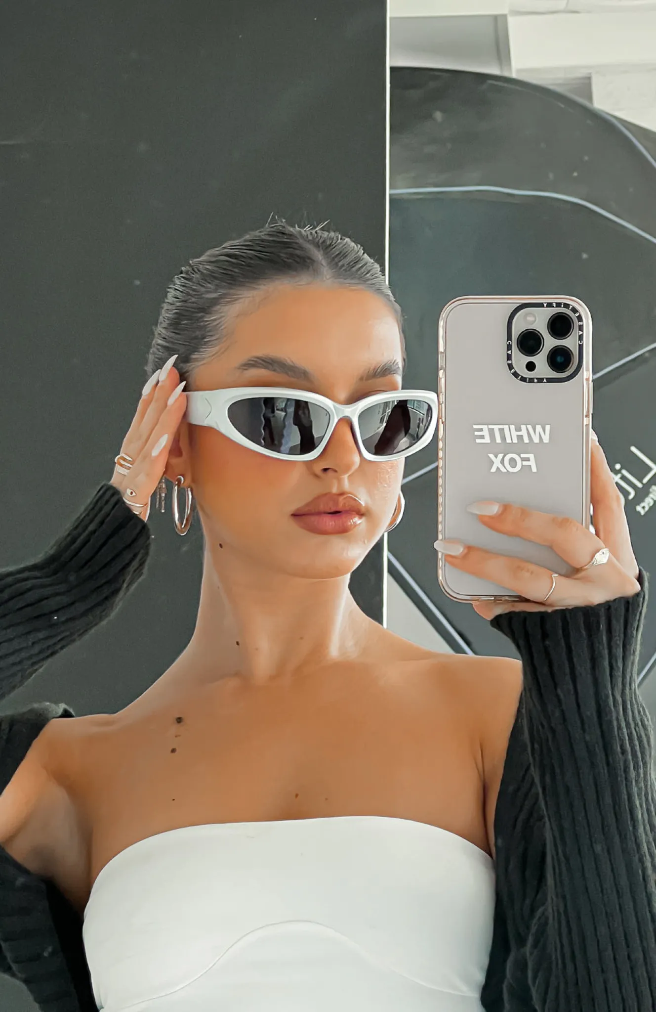 Sunglasses | White Fox Boutique Viper Sunglasses Silver/ black