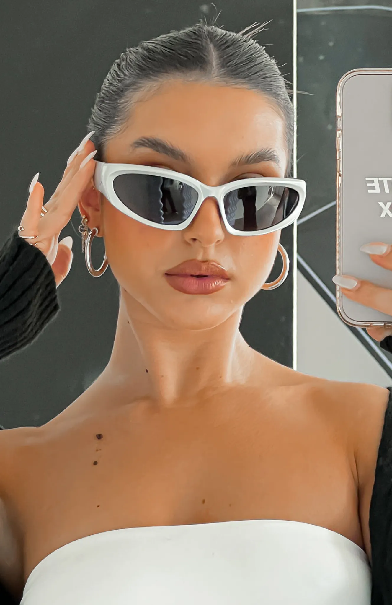 Sunglasses | White Fox Boutique Viper Sunglasses Silver/ black