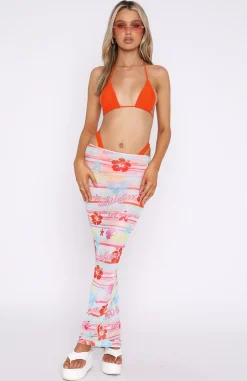 Resort Wear | White Fox Boutique Wanderlust Mesh Maxi Skirt Tropical Horizon multi