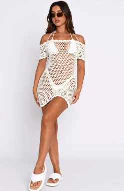 Resort Wear | White Fox Boutique Wanna Be With You Crochet Mini Dress Off white