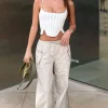 Pants | White Fox Boutique Watch Your Back Cargo Pants Stone nude