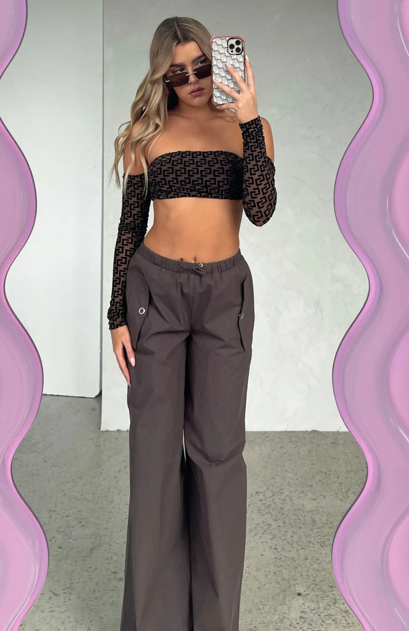 Pants | White Fox Boutique Watch Your Back Cargo Pants Dark Charcoal grey