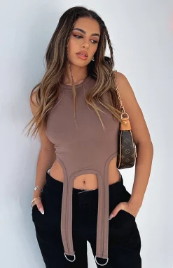 Shirts & Blouses | White Fox Boutique Watching Out For You Crop Mocha brown
