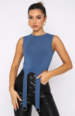 Shirts & Blouses | White Fox Boutique Watching Out For You Crop Allure blue