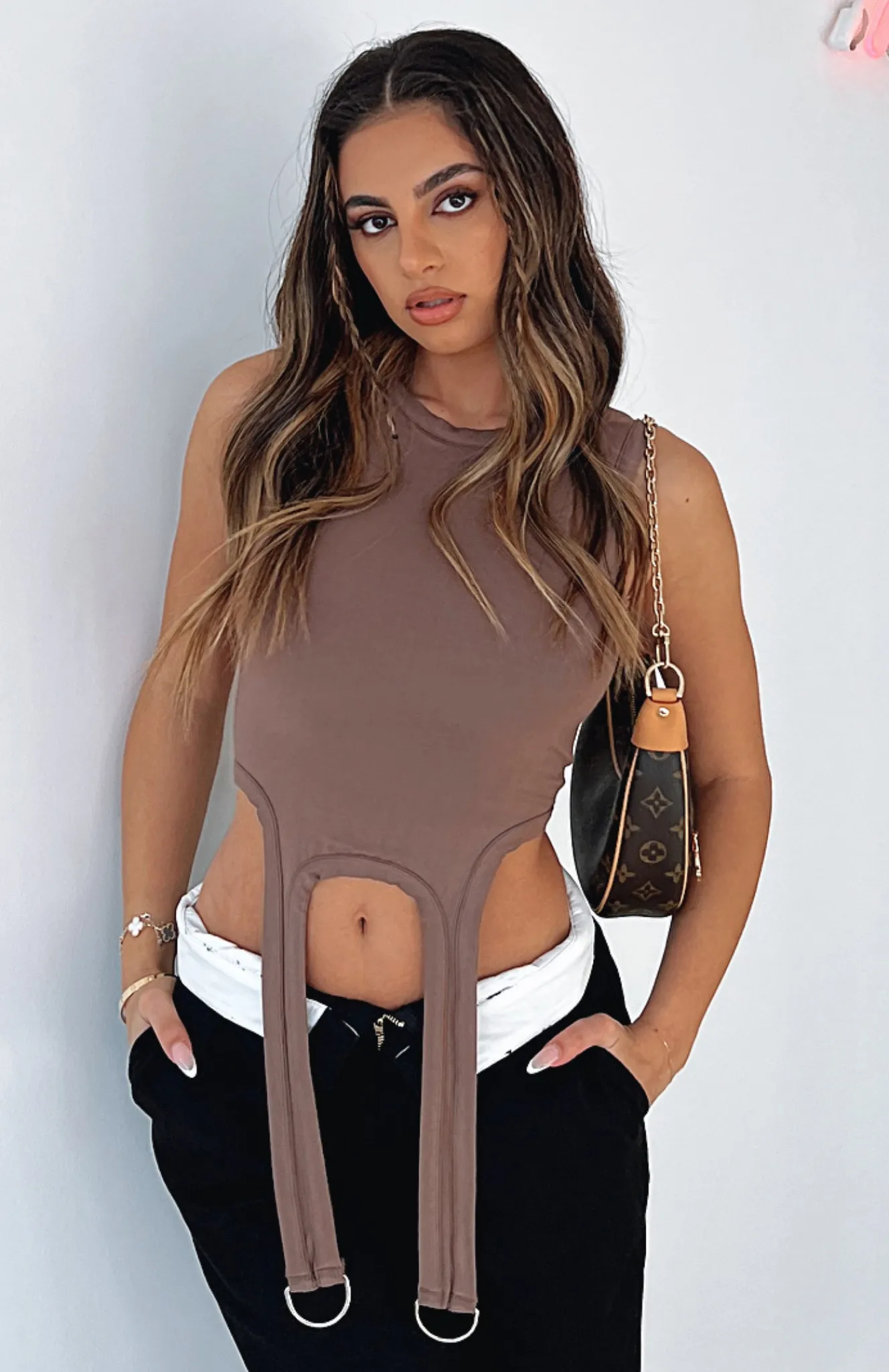Shirts & Blouses | White Fox Boutique Watching Out For You Crop Mocha brown