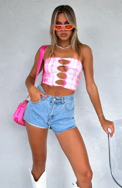 Denim | White Fox Boutique We Don't Talk Denim Shorts Light Wash blue