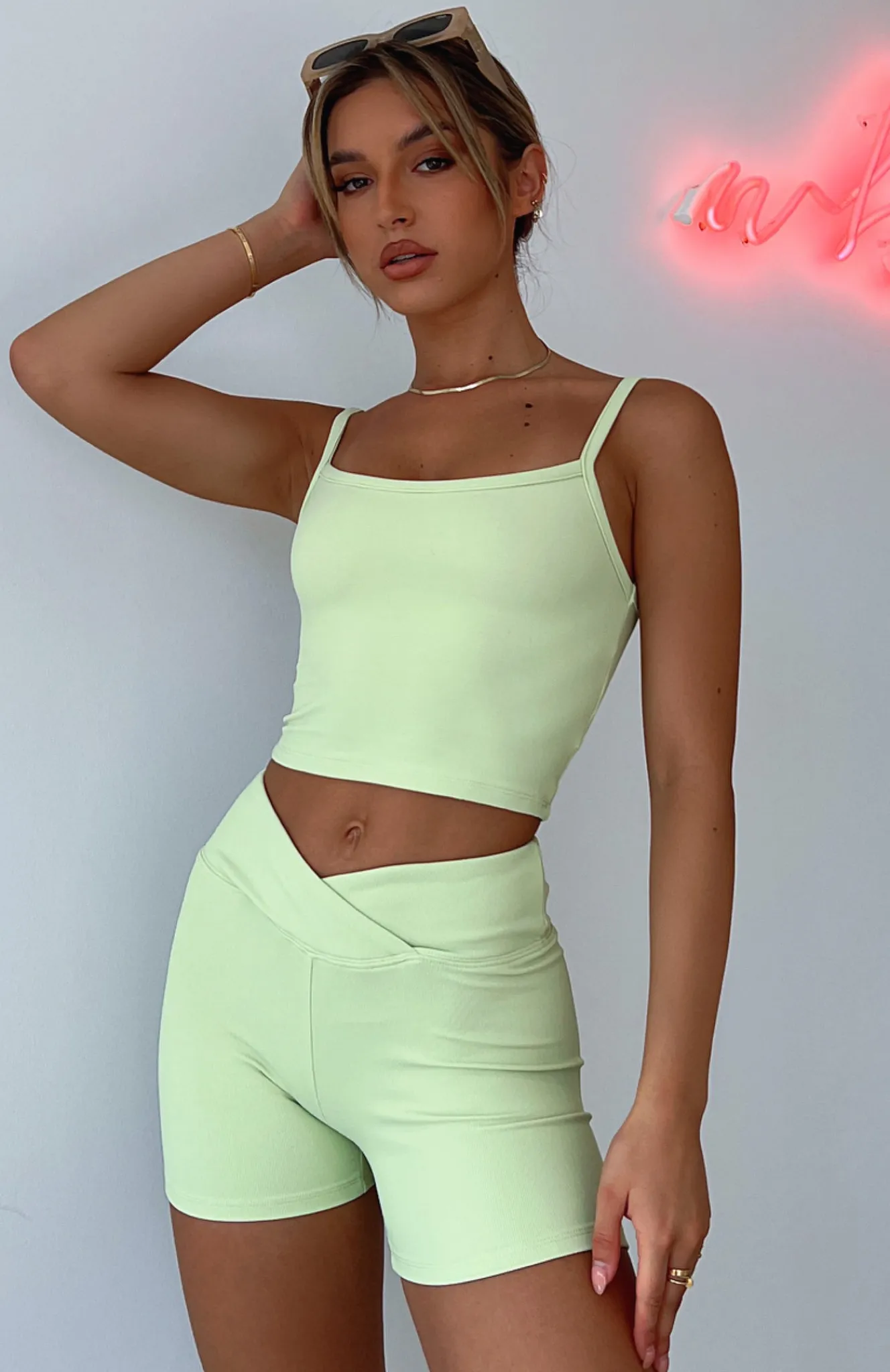 Shorts | White Fox Boutique Weekend Chill Bike Shorts Matcha green