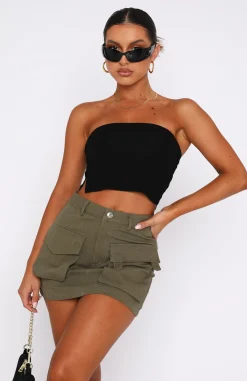 Restocked | White Fox Boutique Weekend Travels Cargo Mini Skirt Khaki green