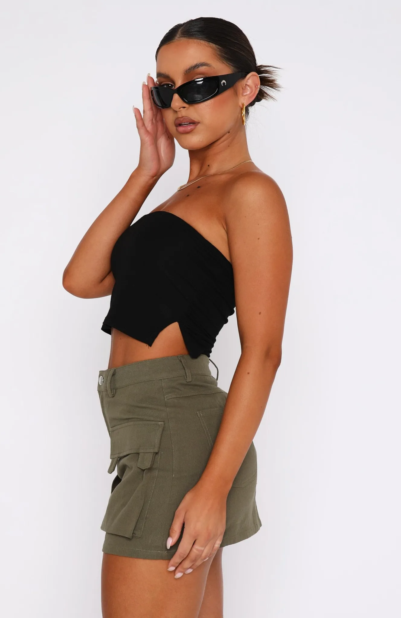 Restocked | White Fox Boutique Weekend Travels Cargo Mini Skirt Khaki green