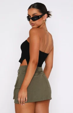 Restocked | White Fox Boutique Weekend Travels Cargo Mini Skirt Khaki green