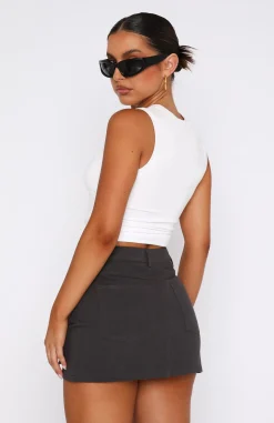 Restocked | White Fox Boutique Weekend Travels Cargo Mini Skirt Charcoal grey