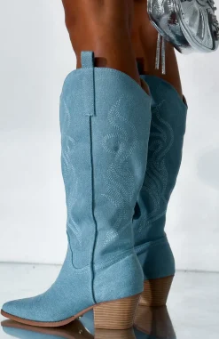 Boots | White Fox Boutique Western Cowboy Boots Denim blue