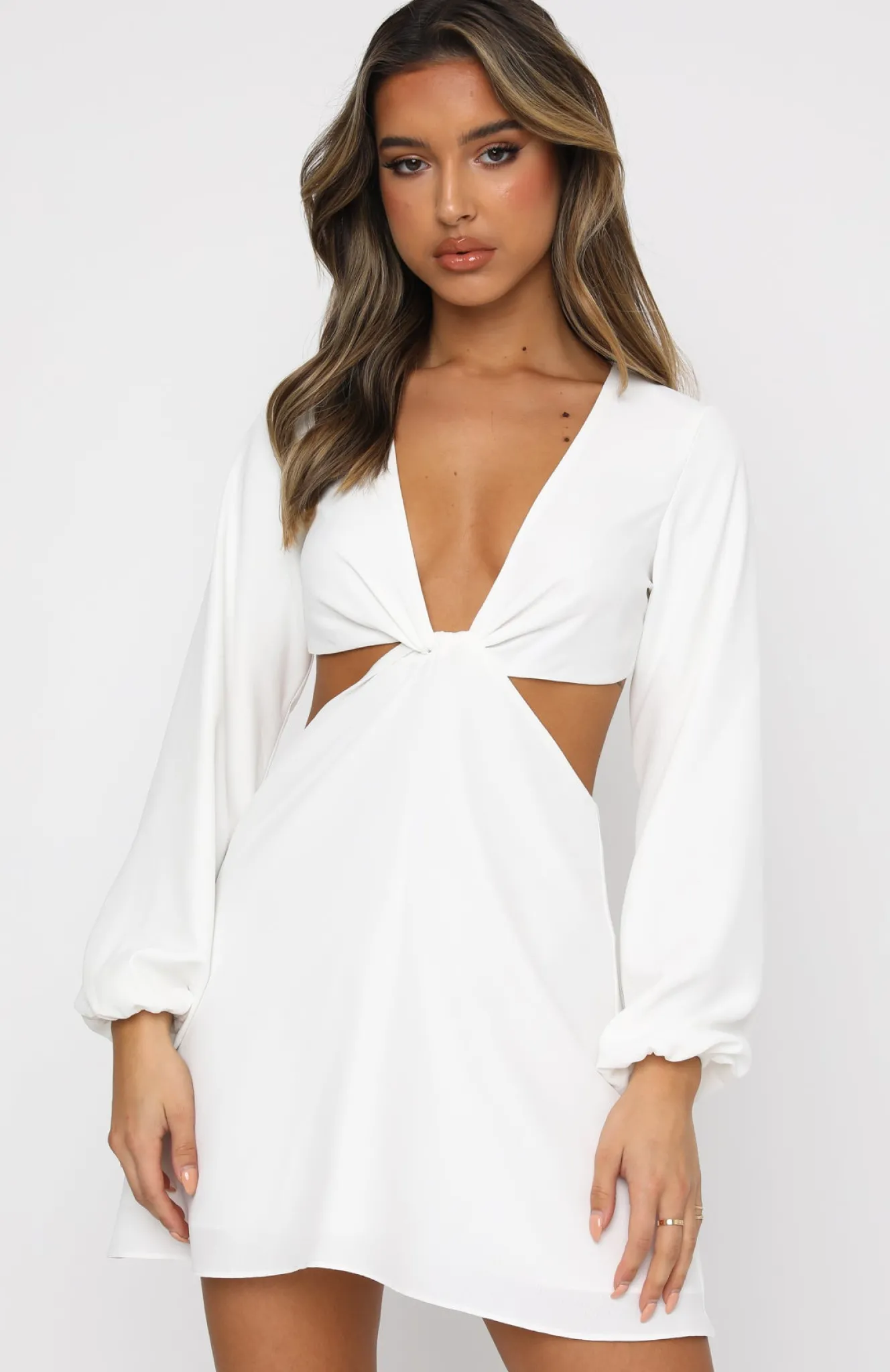 Long Sleeve Dresses | White Fox Boutique What You Feel Mini Dress white