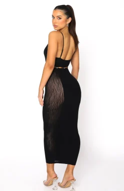 Restocked | White Fox Boutique Who Do You Love Midi Dress black