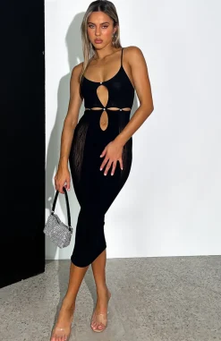 Restocked | White Fox Boutique Who Do You Love Midi Dress black