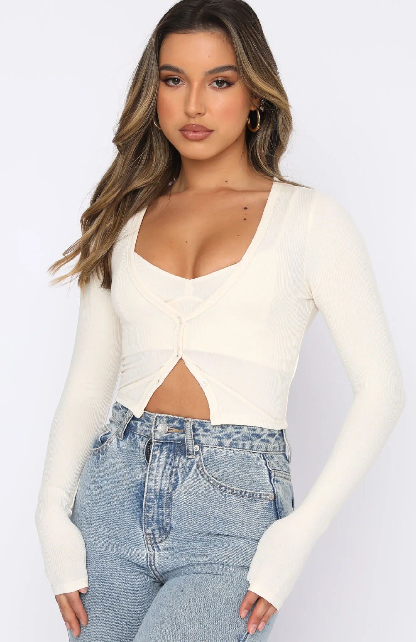 Shirts & Blouses | White Fox Boutique Who We Are Two Piece Crop Butter yellow