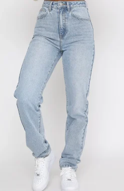 Pants | White Fox Boutique Who's That Girl Straight Leg Denim Jeans Washed blue