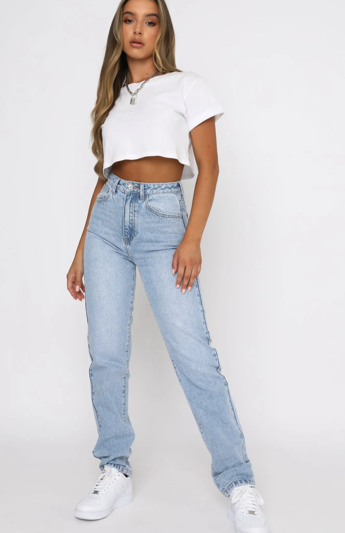 Pants | White Fox Boutique Who's That Girl Straight Leg Denim Jeans Washed blue