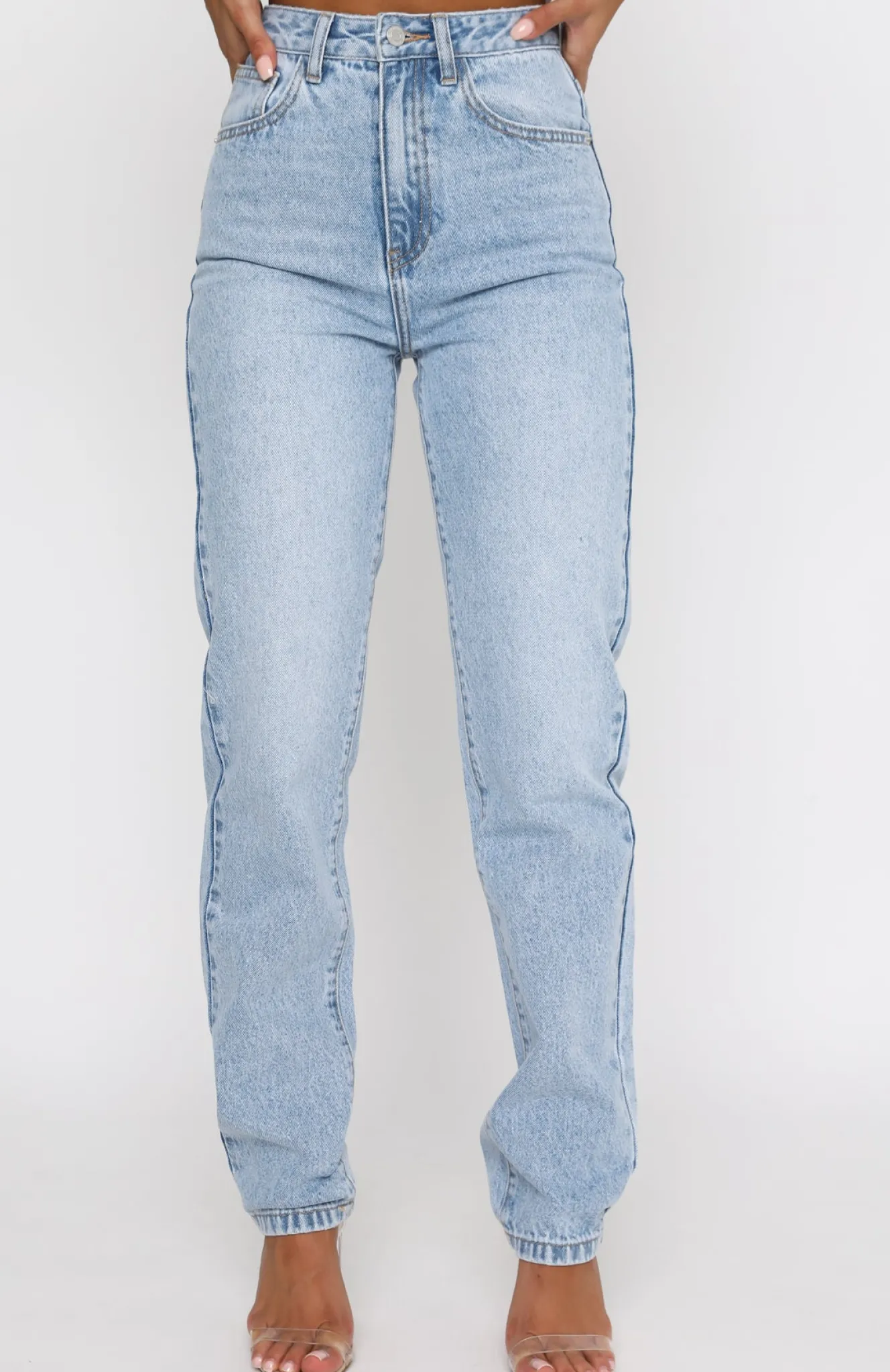 Pants | White Fox Boutique Who's That Girl Straight Leg Denim Jeans Washed blue