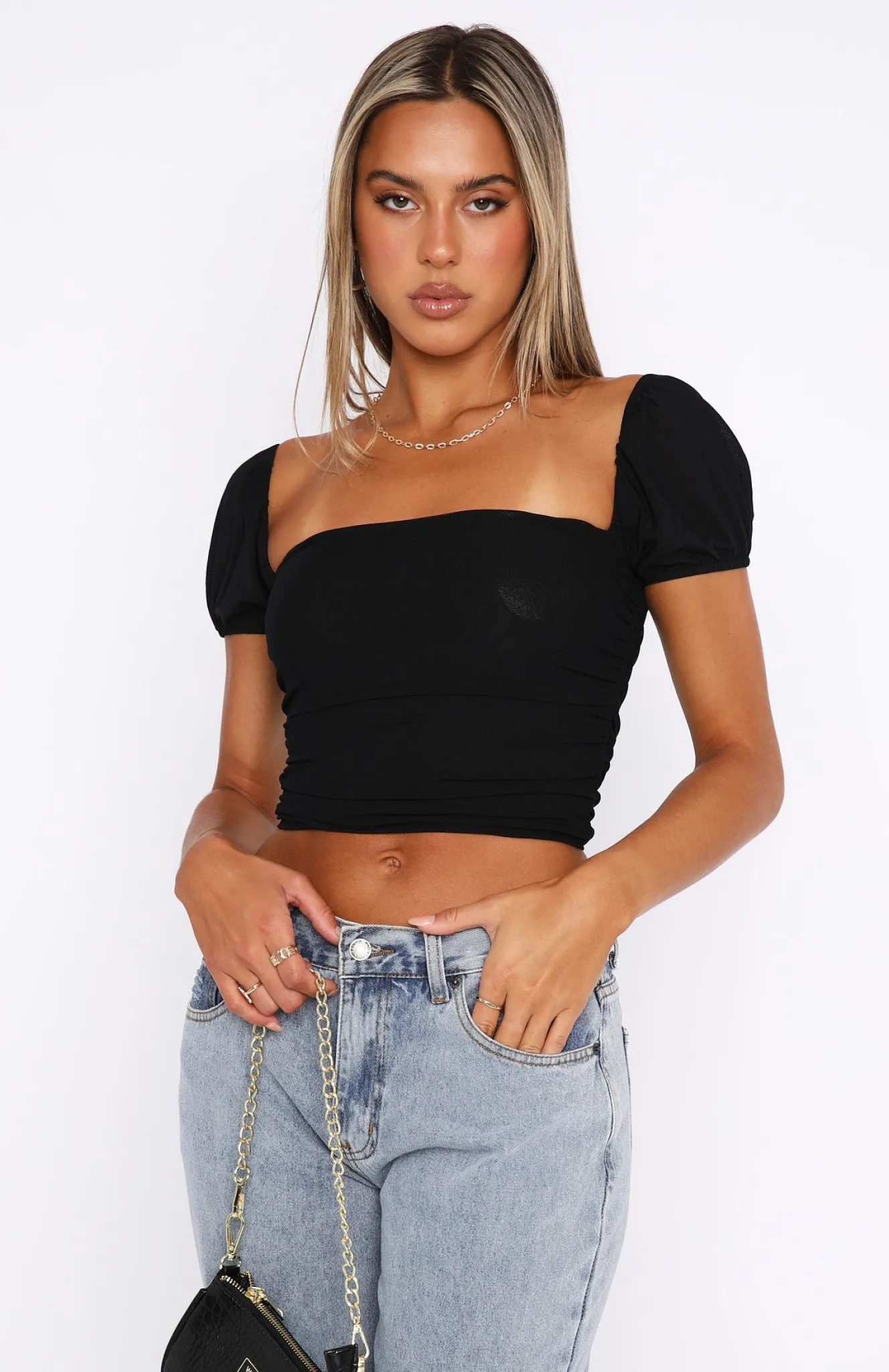 Shirts & Blouses | White Fox Boutique Win Me Over Crop black