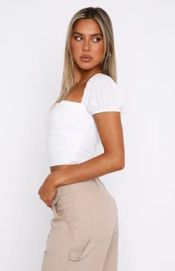 Shirts & Blouses | White Fox Boutique Win Me Over Crop white
