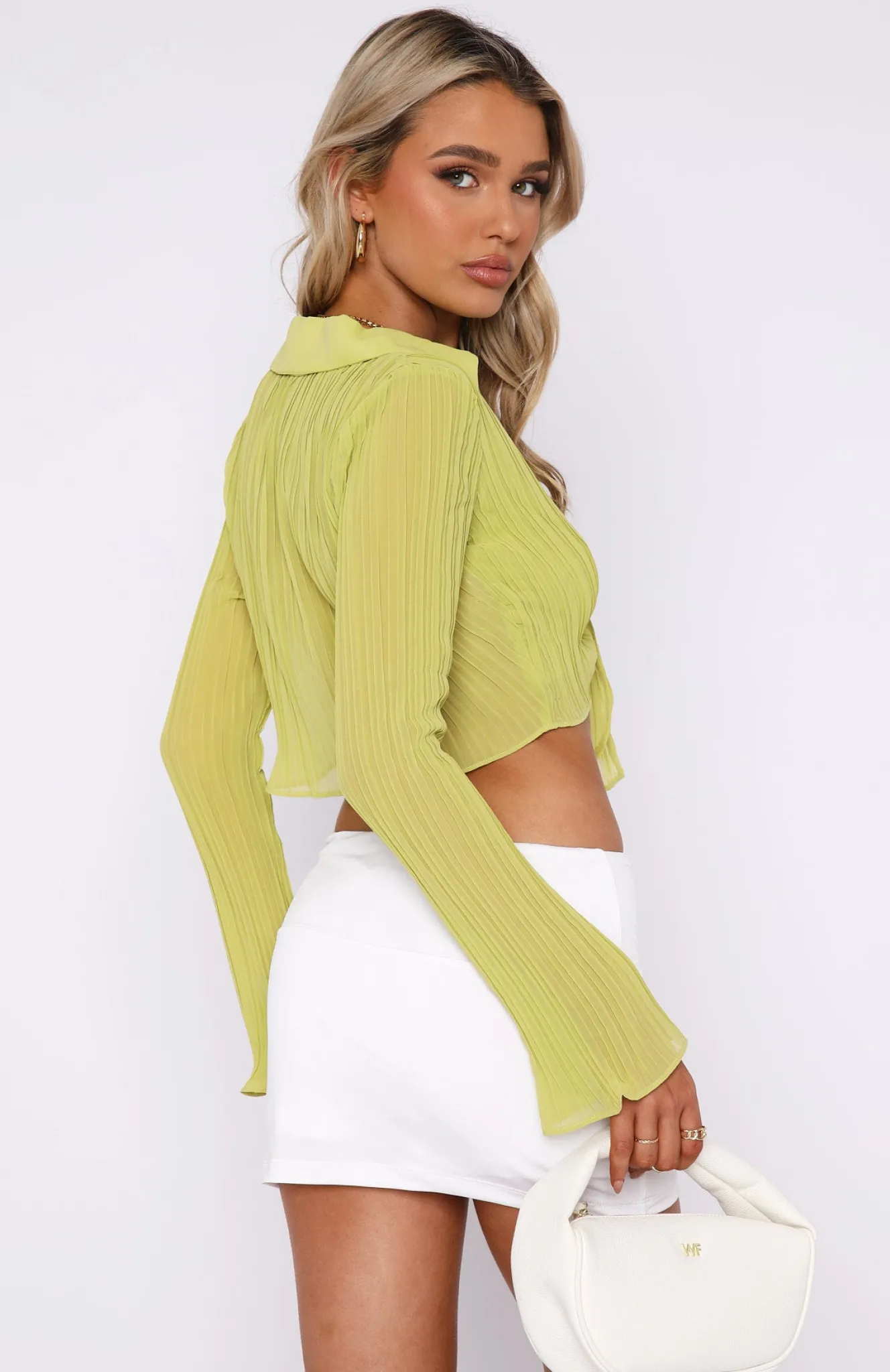 Shirts & Blouses | White Fox Boutique Wishing You Love Long Sleeve Crop Pistachio green