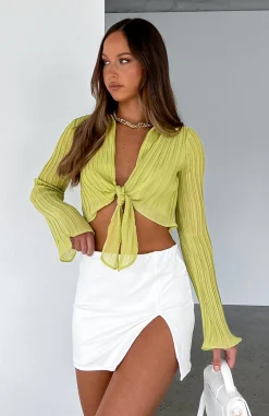 Shirts & Blouses | White Fox Boutique Wishing You Love Long Sleeve Crop Pistachio green