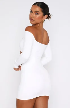 Restocked | White Fox Boutique With You Long Sleeve Mini Dress white