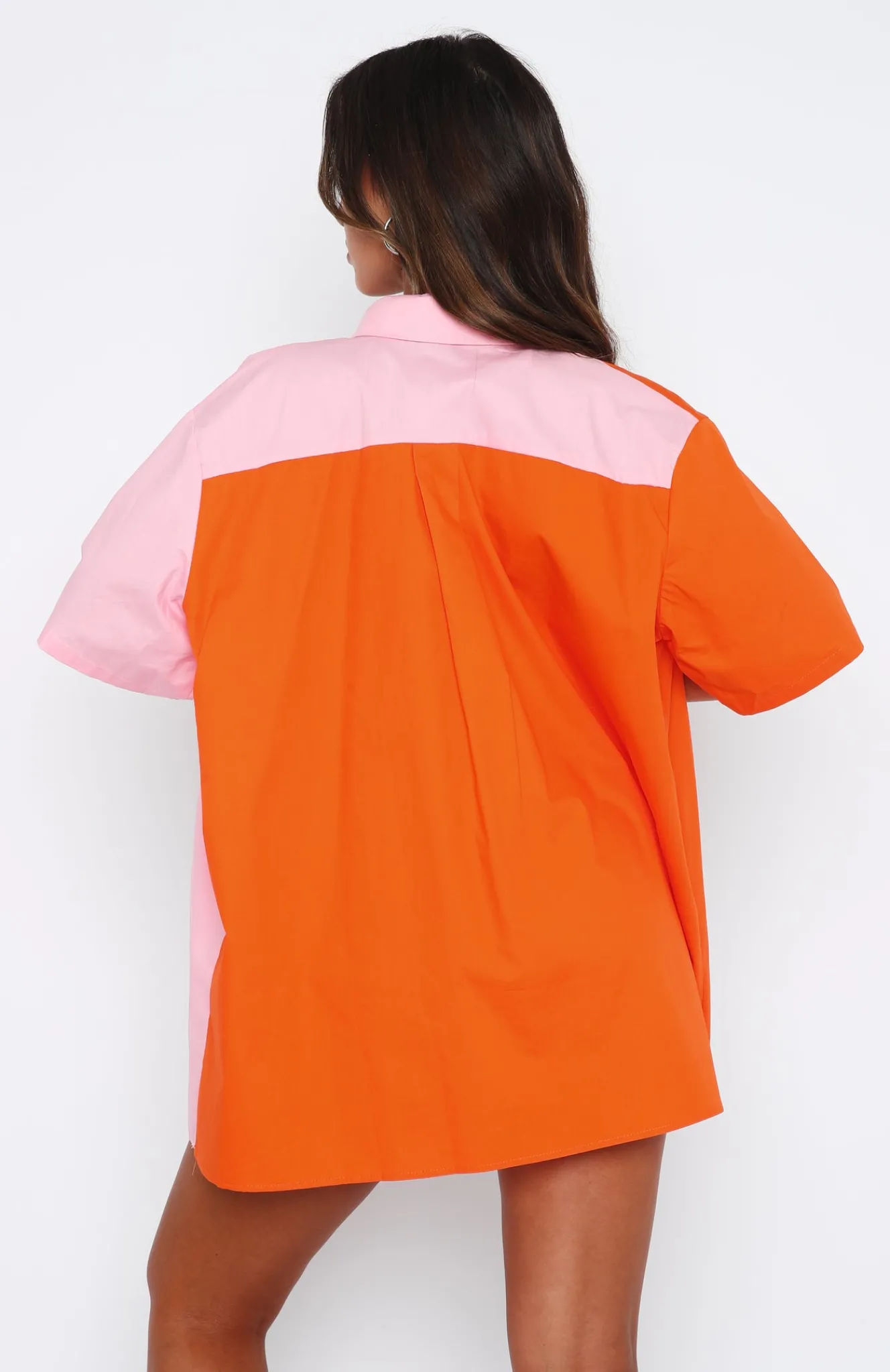 Shirts & Blouses | White Fox Boutique Worth Your Time Button Up Shirt & Pink Splice orange