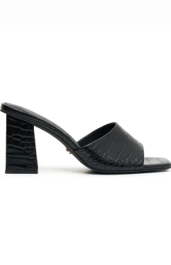 Heels | White Fox Boutique Yara Mules Croc PU black