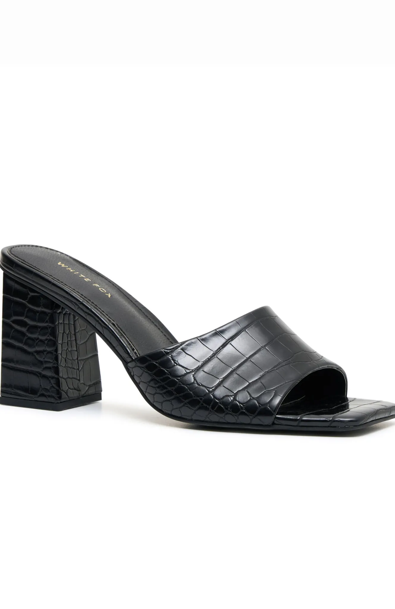 Heels | White Fox Boutique Yara Mules Croc PU black