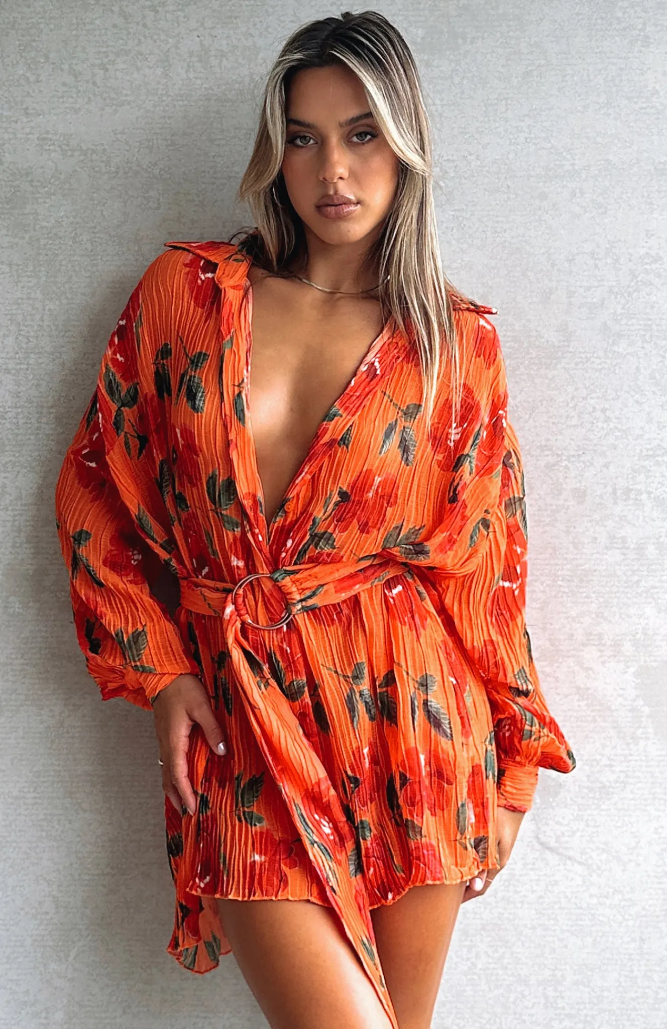 Long Sleeve Dresses | White Fox Boutique You Drive Me Crazy Long Sleeve Mini Dress Spicy Rose orange