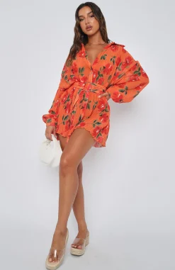 Long Sleeve Dresses | White Fox Boutique You Drive Me Crazy Long Sleeve Mini Dress Spicy Rose orange