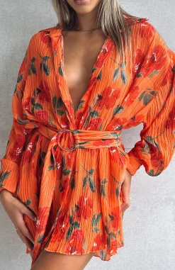Long Sleeve Dresses | White Fox Boutique You Drive Me Crazy Long Sleeve Mini Dress Spicy Rose orange