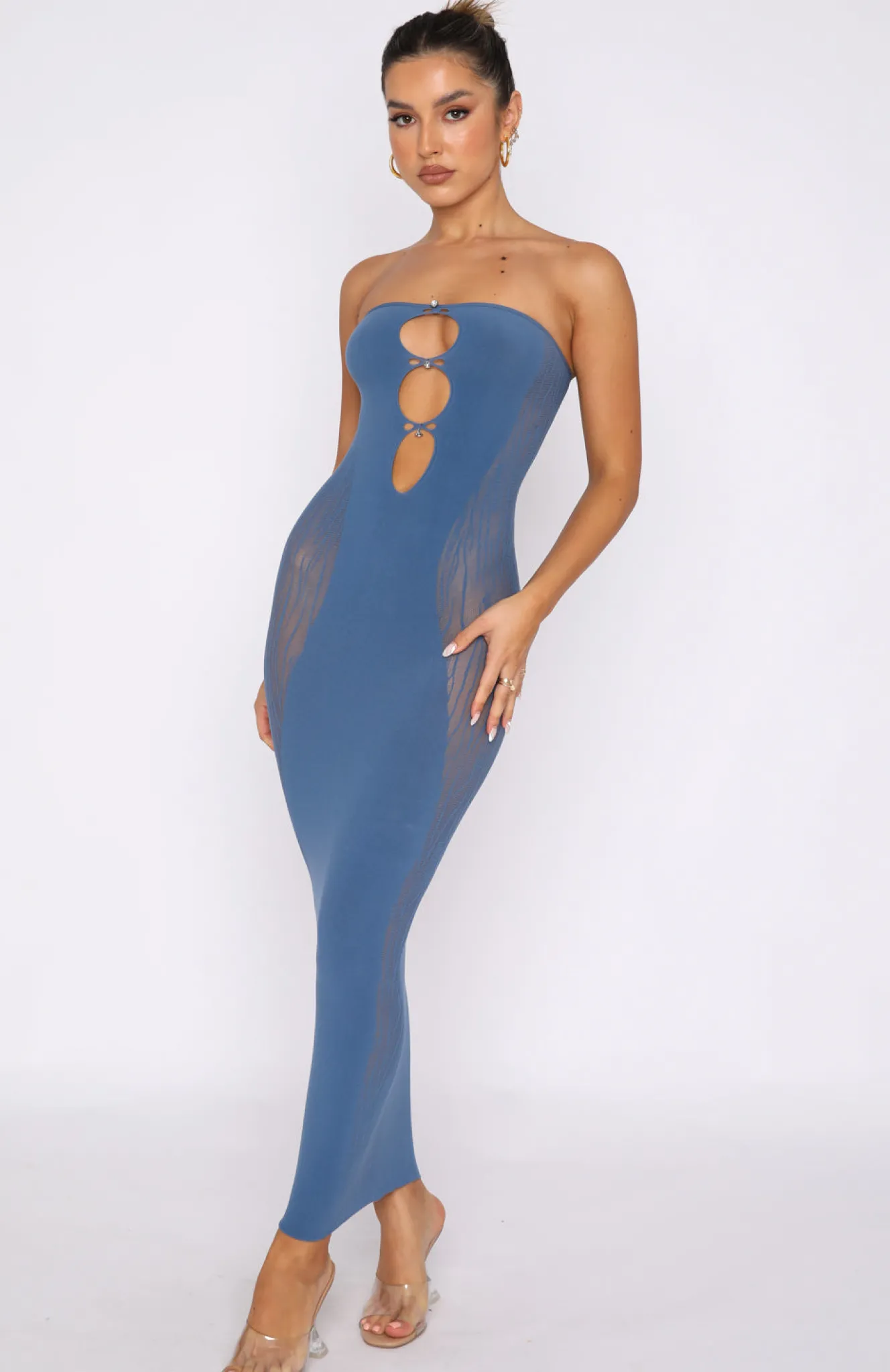 Restocked | White Fox Boutique Your Peace Midi Dress Moonlight blue