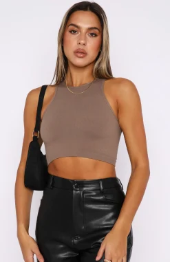 Shirts & Blouses | White Fox Boutique Your Vibe Seamless Tank Mocha brown